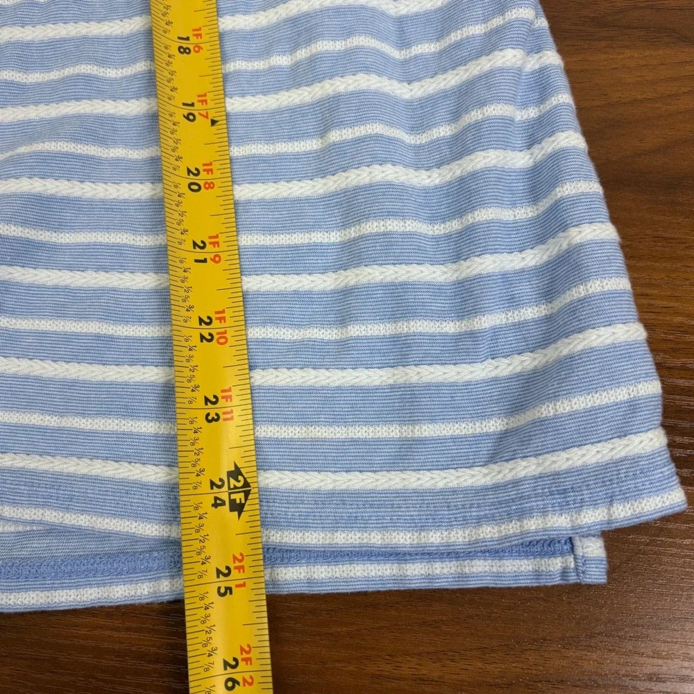 Croft & Barrow Women's XL Blue Striped Embroidered 3/4 Slv‎ Button Cuff Knit Top - Picture 10 of 12